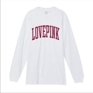 Victoria’s Secret PINK Campus Long-Sleeve Tee with LOVEPINK Graphic Medium